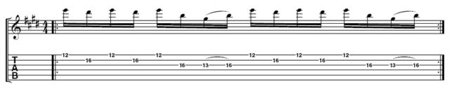 Paul Gilbert's power-piano guitar lick Take a close look at Paul’s pick hand when he executes the semitone part of this lick; you’ll notice that his hand doesn’t move that much.